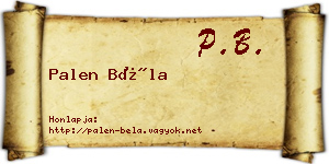 Palen Béla névjegykártya